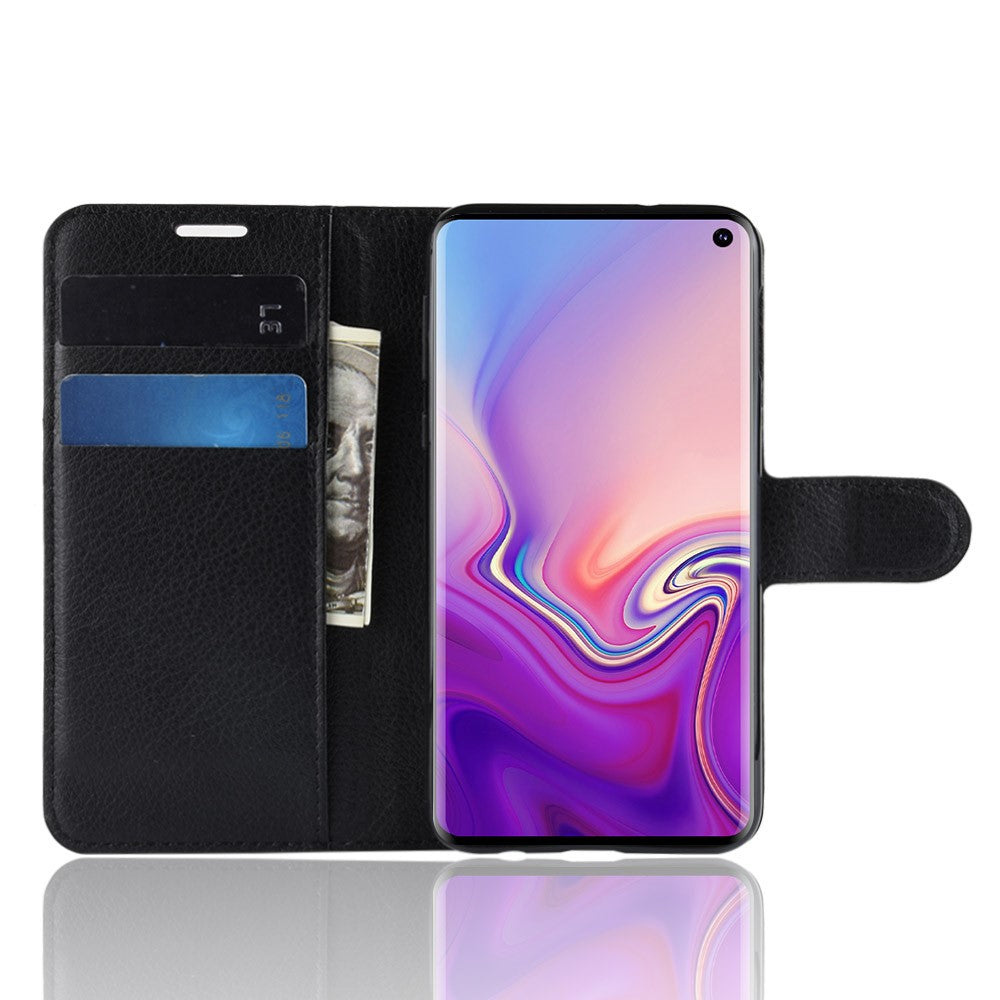 Galaxy S10e -  Leder Etui Hülle mit Kartenfächern schwarz