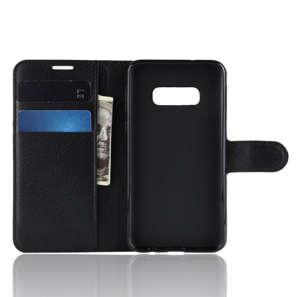 Galaxy S10e -  Leder Etui Hülle mit Kartenfächern schwarz