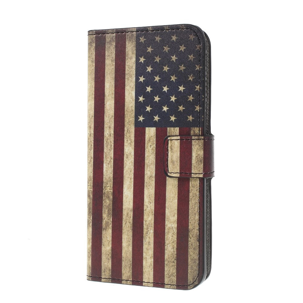 Galaxy S10 - Leder Hüllen Etui USA Amerika Flagge