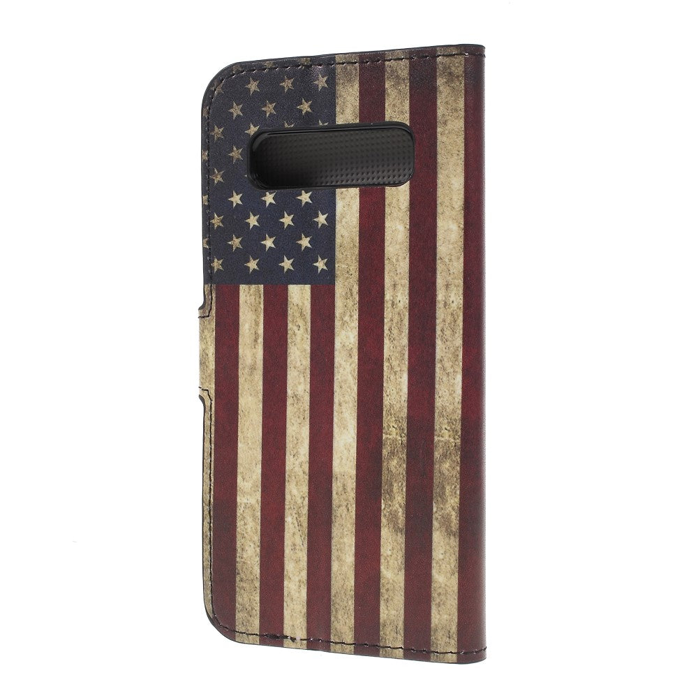Galaxy S10 - Leder Hüllen Etui USA Amerika Flagge