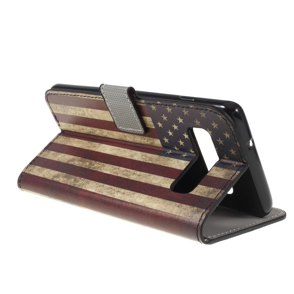 Galaxy S10 - Leder Hüllen Etui USA Amerika Flagge