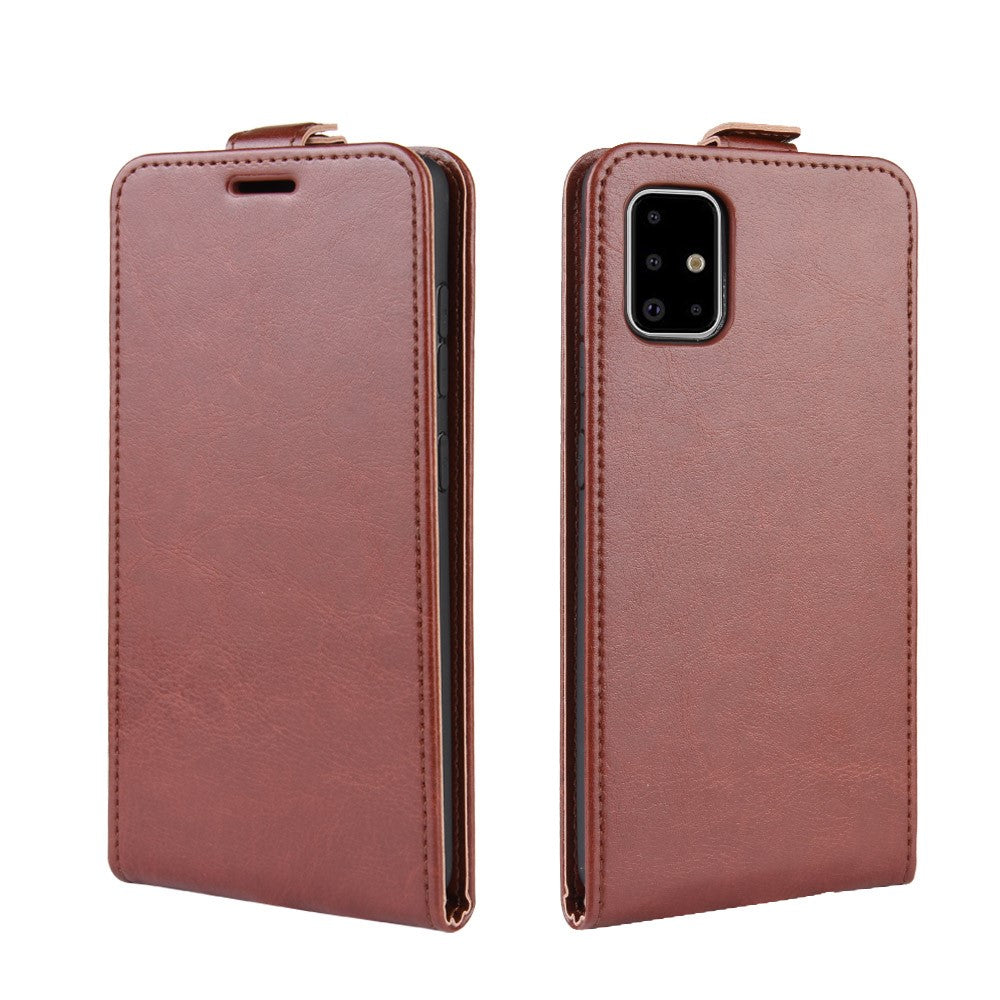Galaxy A71 - Klassisches Leder Flip Case Vertikal