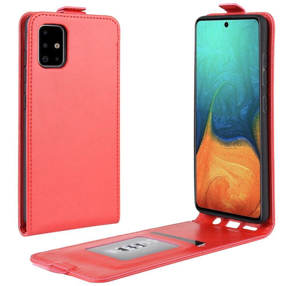 Galaxy A71 - Klassisches Leder Flip Case Vertikal