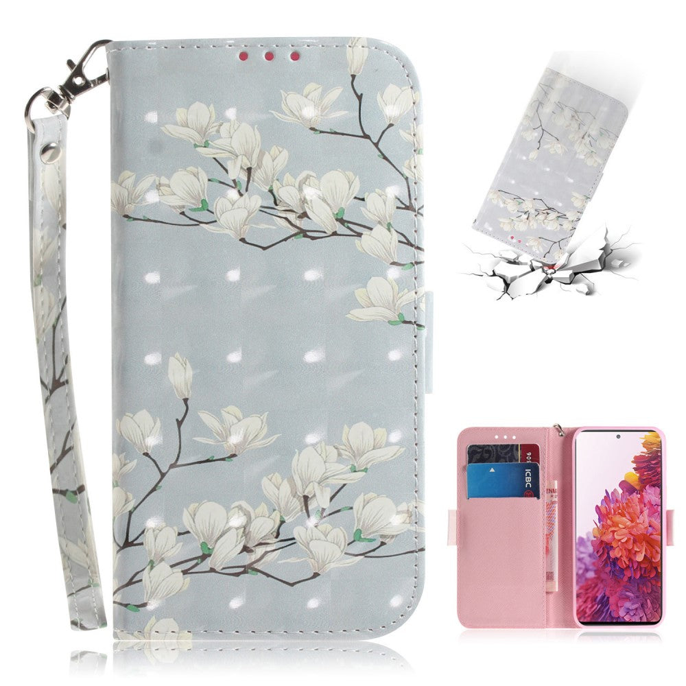 Galaxy S20 FE - Etui Glitzer Effekt Blüten