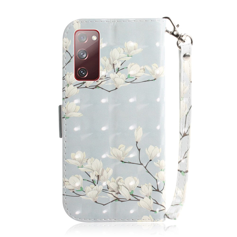 Galaxy S20 FE - Etui Glitzer Effekt Blüten
