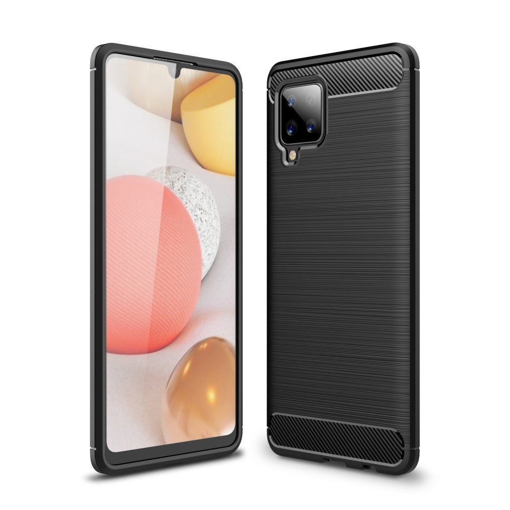 Galaxy A42 - Custodia look metallo carbone