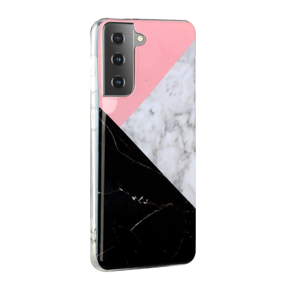 Galaxy S21 - Custodia in gomma siliconica morbida ciano Marble
