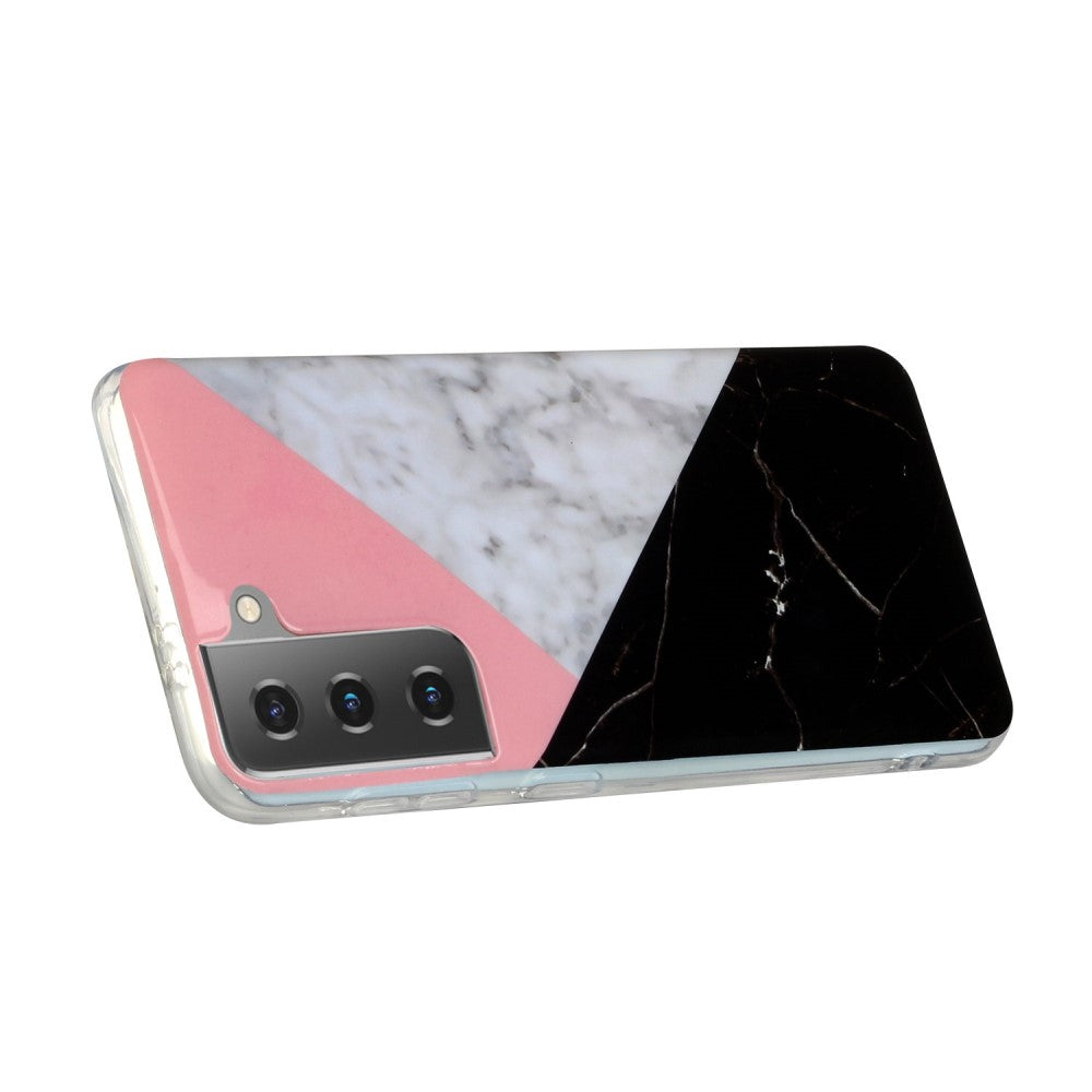 Galaxy S21 - Custodia in gomma siliconica morbida ciano Marble