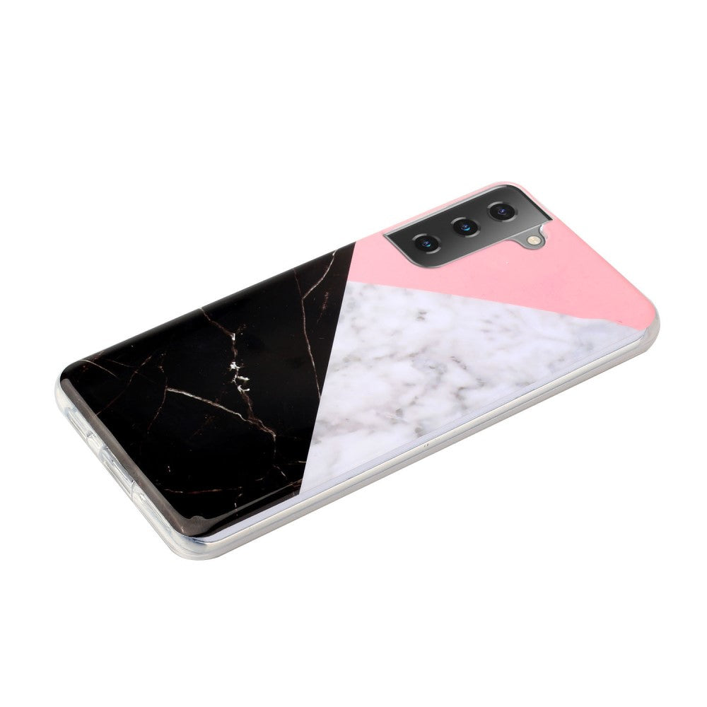 Galaxy S21 - Custodia in gomma siliconica morbida ciano Marble