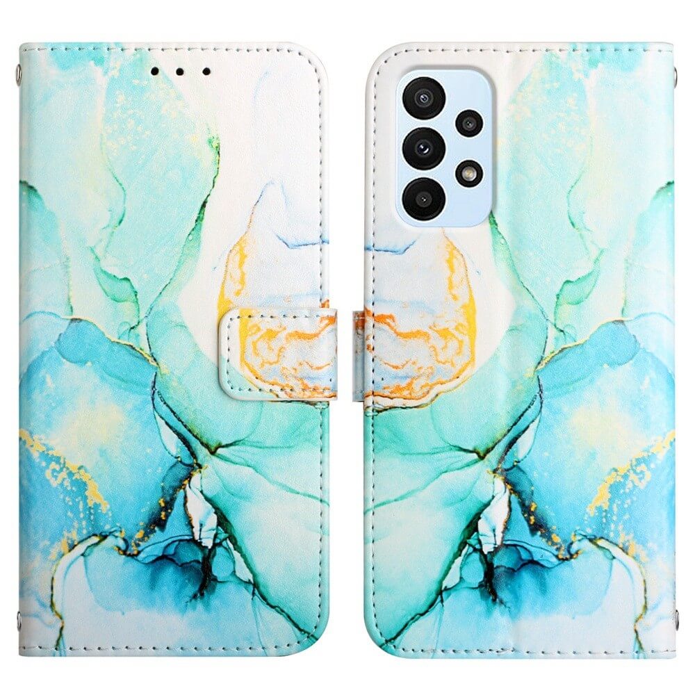 Galaxy A23 - Leder Hülle green Marble