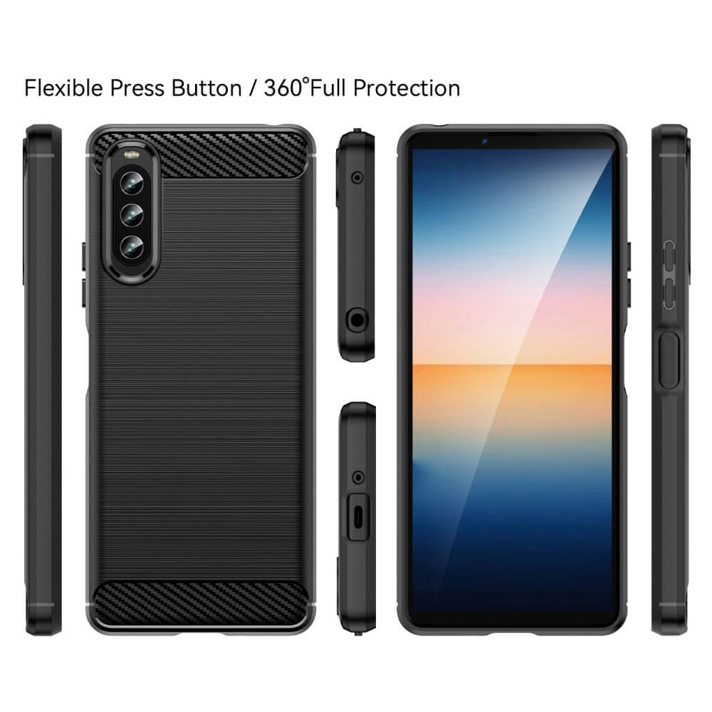 Sony Xperia 10 IV - Metall Carbon Look Hülle