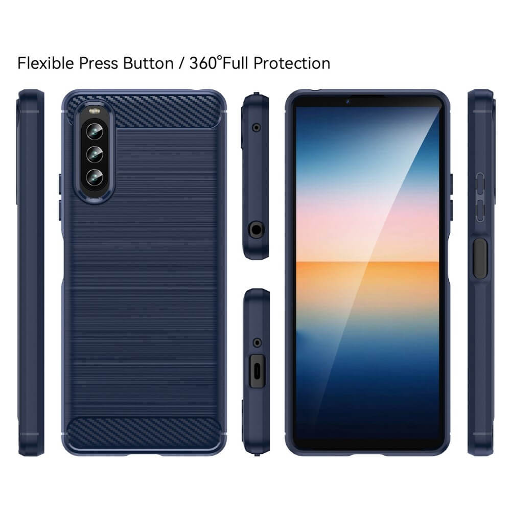 Sony Xperia 10 IV - Metall Carbon Look Hülle