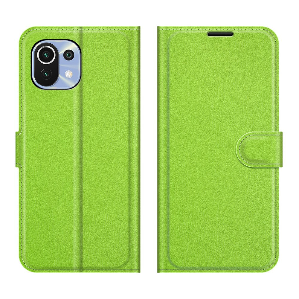 Xiaomi 11 Lite - Leder Etui Hülle grün