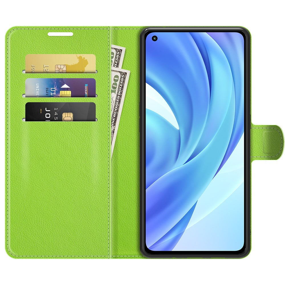 Xiaomi 11 Lite - Leder Etui Hülle grün