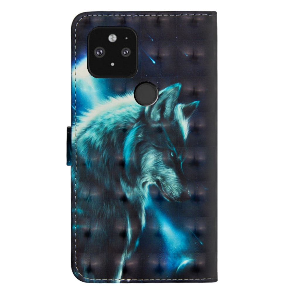 Google Pixel 5 - Custodia Glitter Effect Wolf