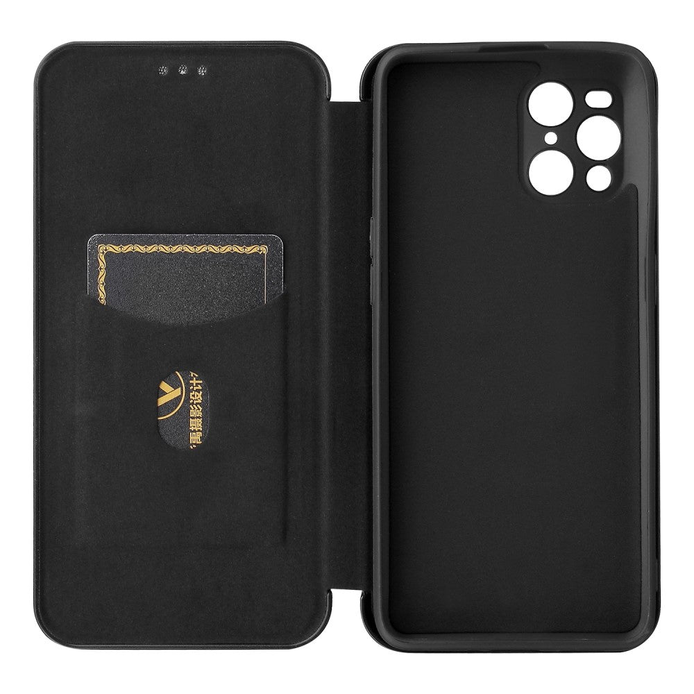 Oppo Find X3 Pro - Carbon Look Flip Case Case