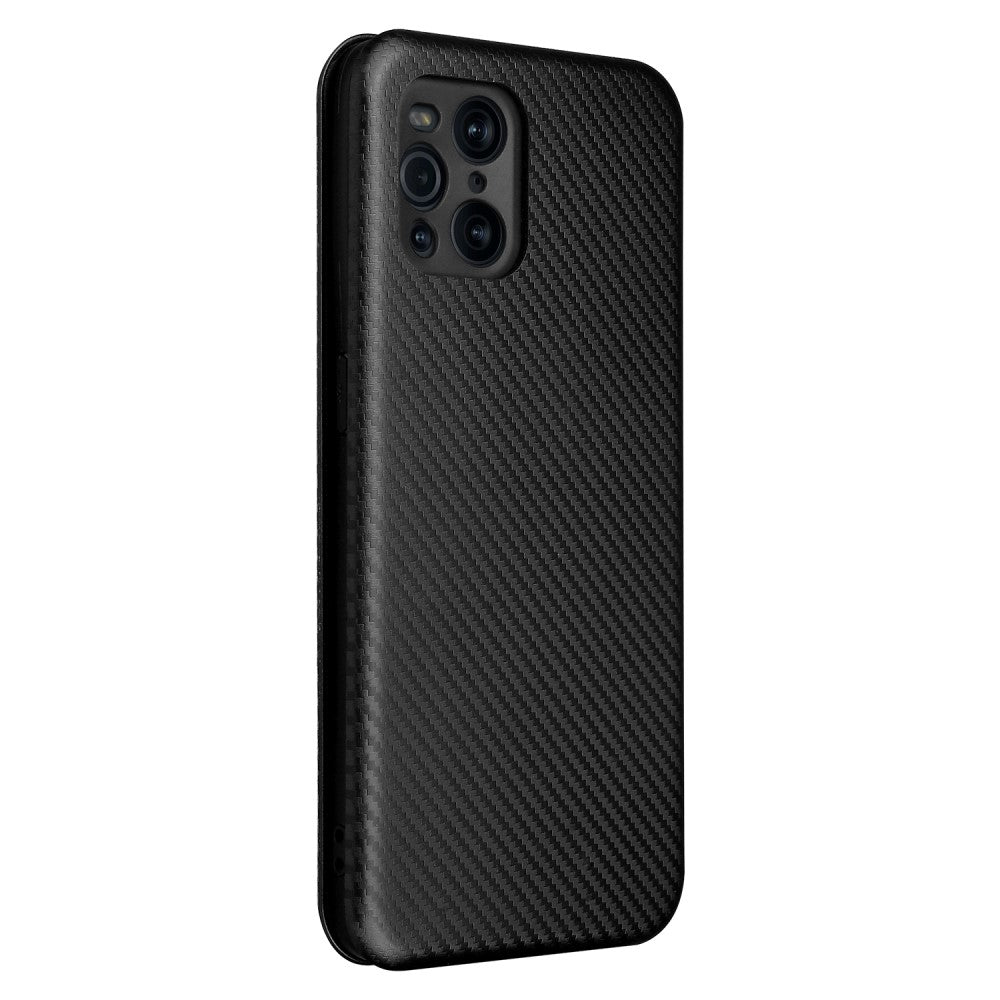 Oppo Find X3 Pro - Carbon Look Flip Case Case