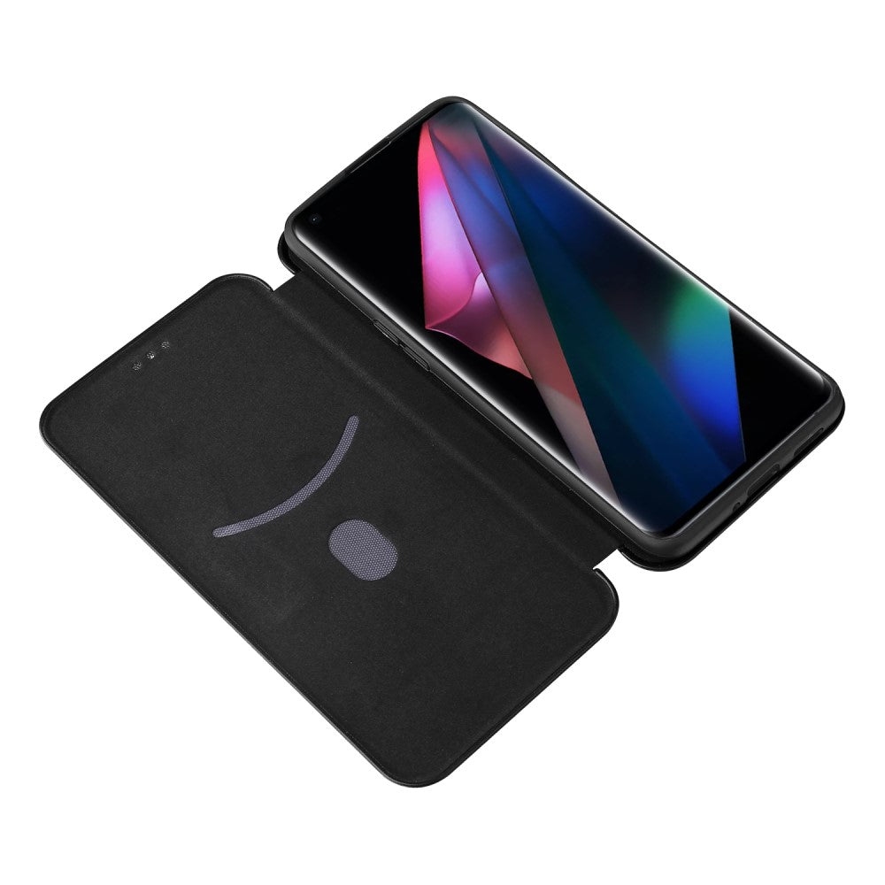 Oppo Find X3 Pro - Carbon Look Flip Case Case