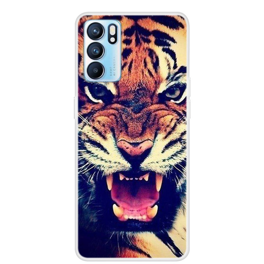 OPPO Reno6 - Softes Silikon Gummi Case Tiger
