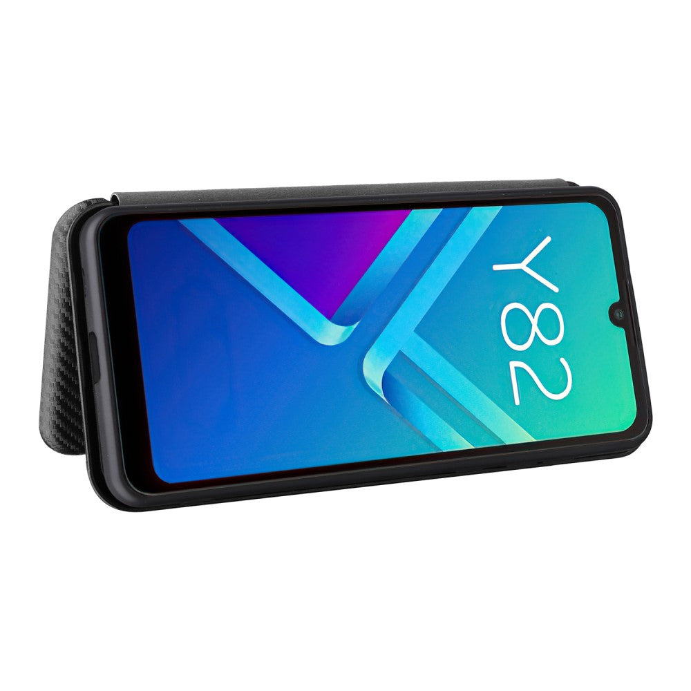 Wiko Y82 - Carbon Look Flip Case Hülle