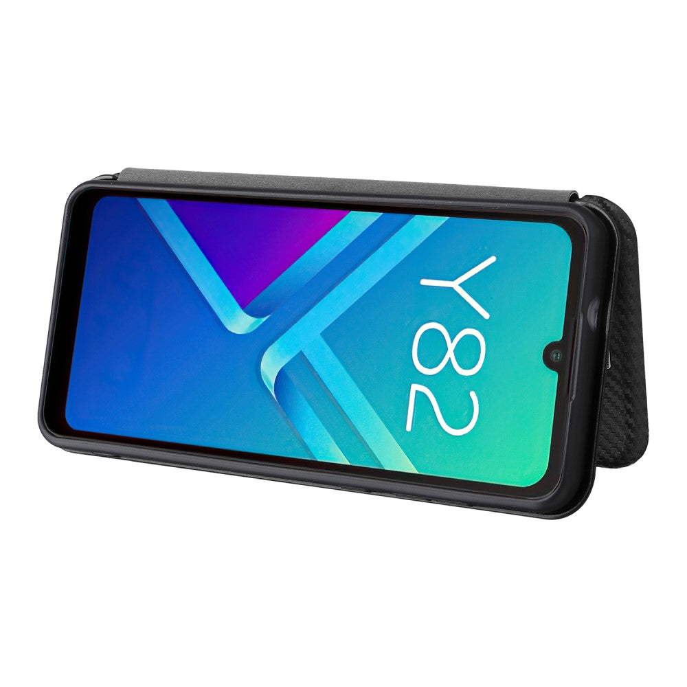 Wiko Y82 - Carbon Look Flip Case Hülle