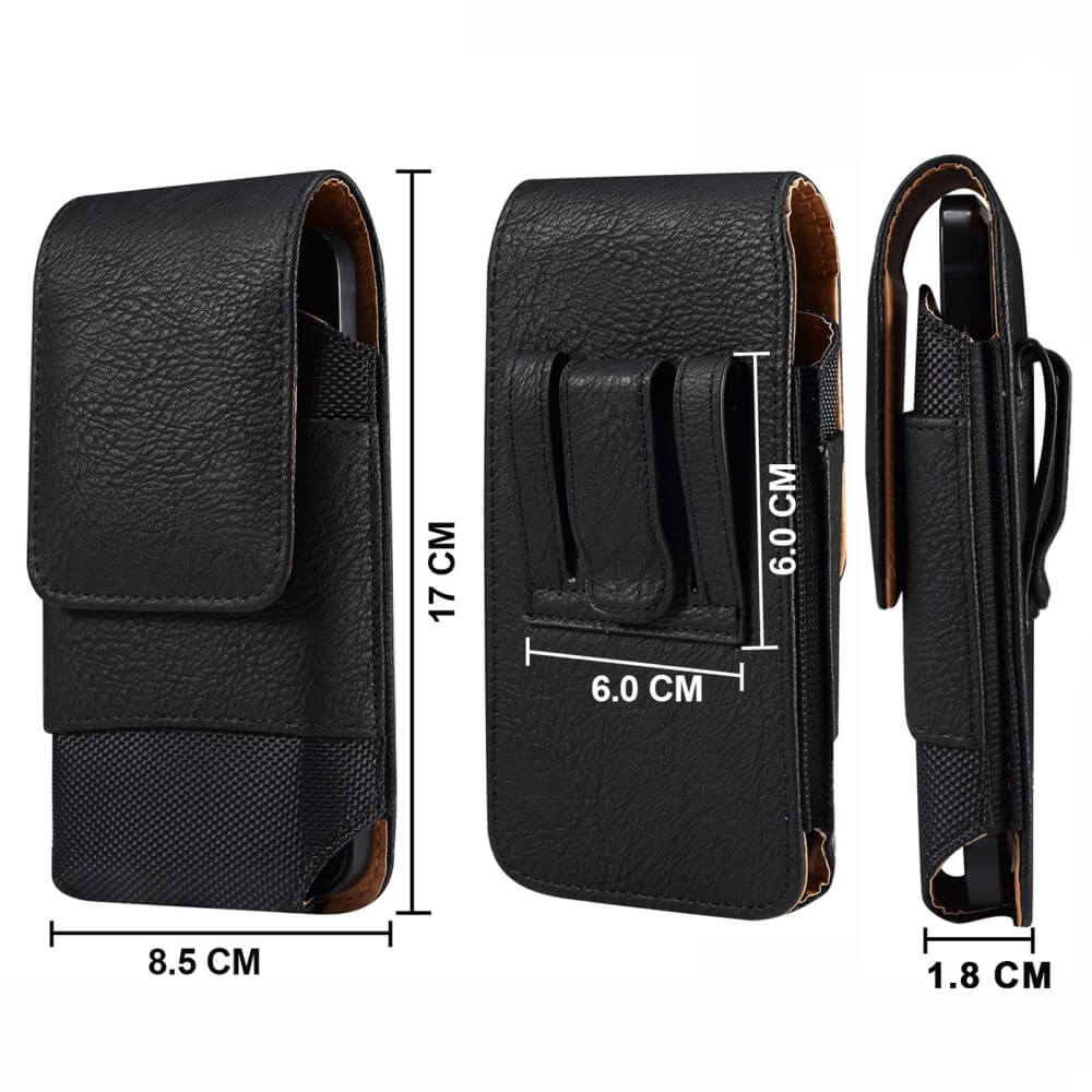 Nylon - cuir sacoche ceinture avec porte carte noir / L