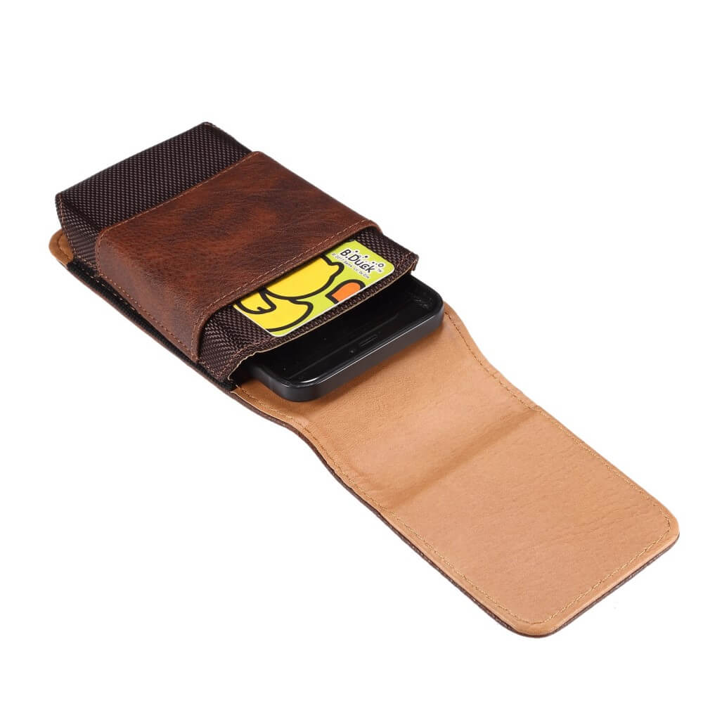 Nylon - leather belt bag with card pocket black / XL