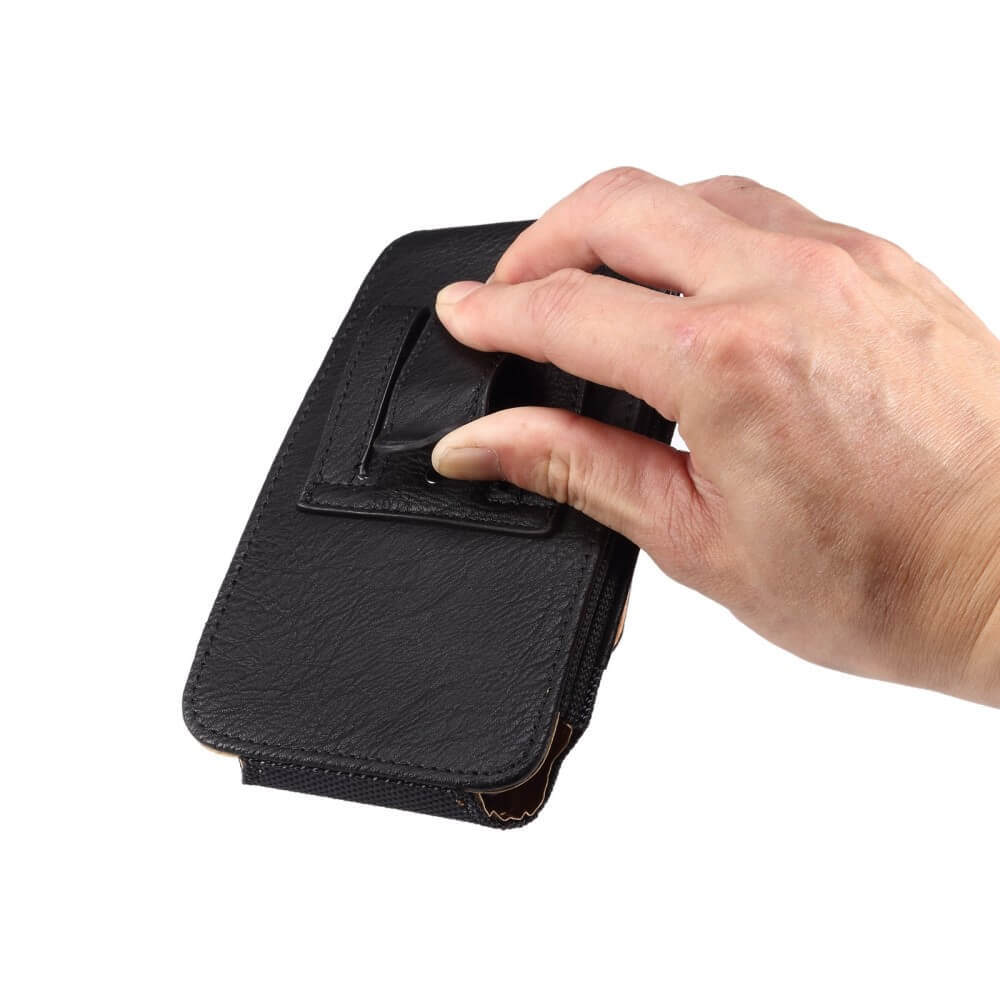 Nylon - leather belt bag with card pocket black / XL