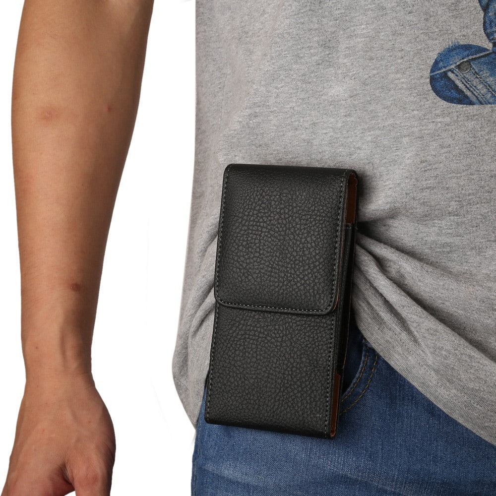 Universal - Vertikale Gurttasche L aus Kunstleder schwarz