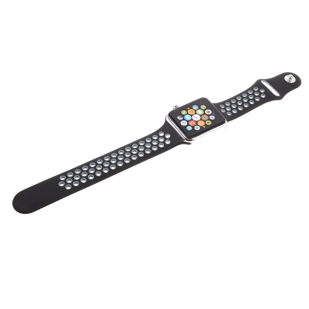 Apple Watch 38 / 40mm - Sportarmband aus Silikon gelöchert schwarz