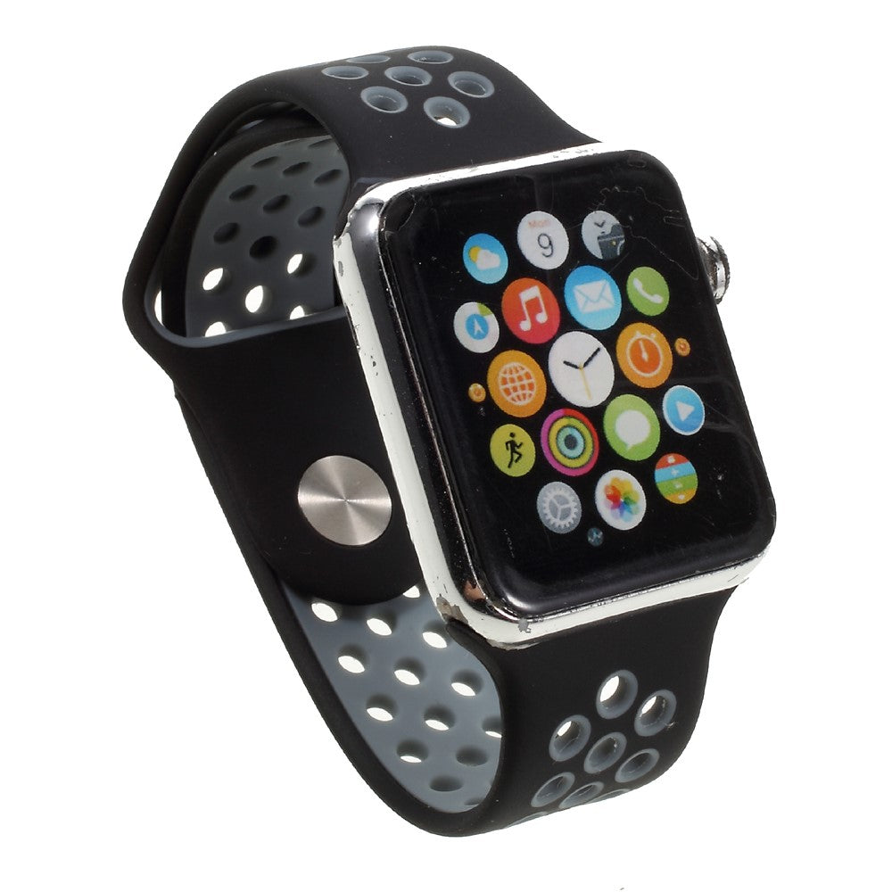Apple Watch 38 / 40mm - Sportarmband aus Silikon gelöchert schwarz