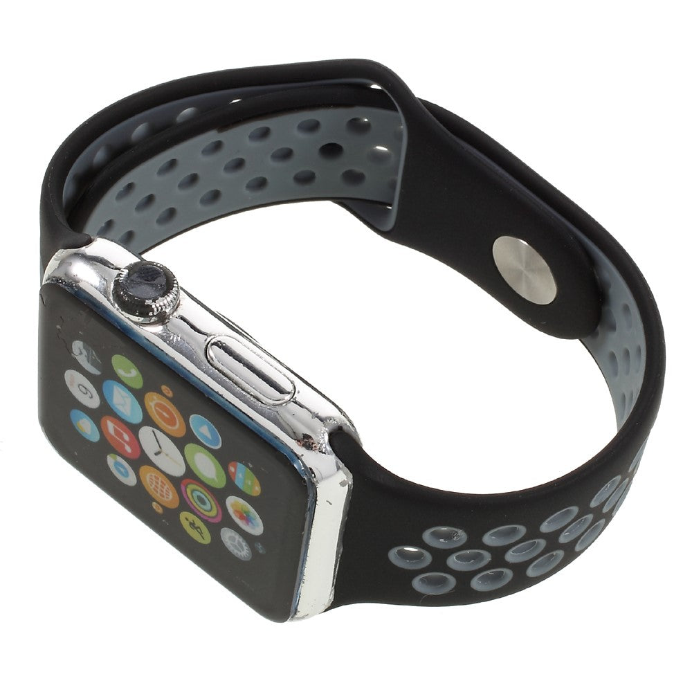 Apple Watch 38 / 40mm - Sportarmband aus Silikon gelöchert schwarz
