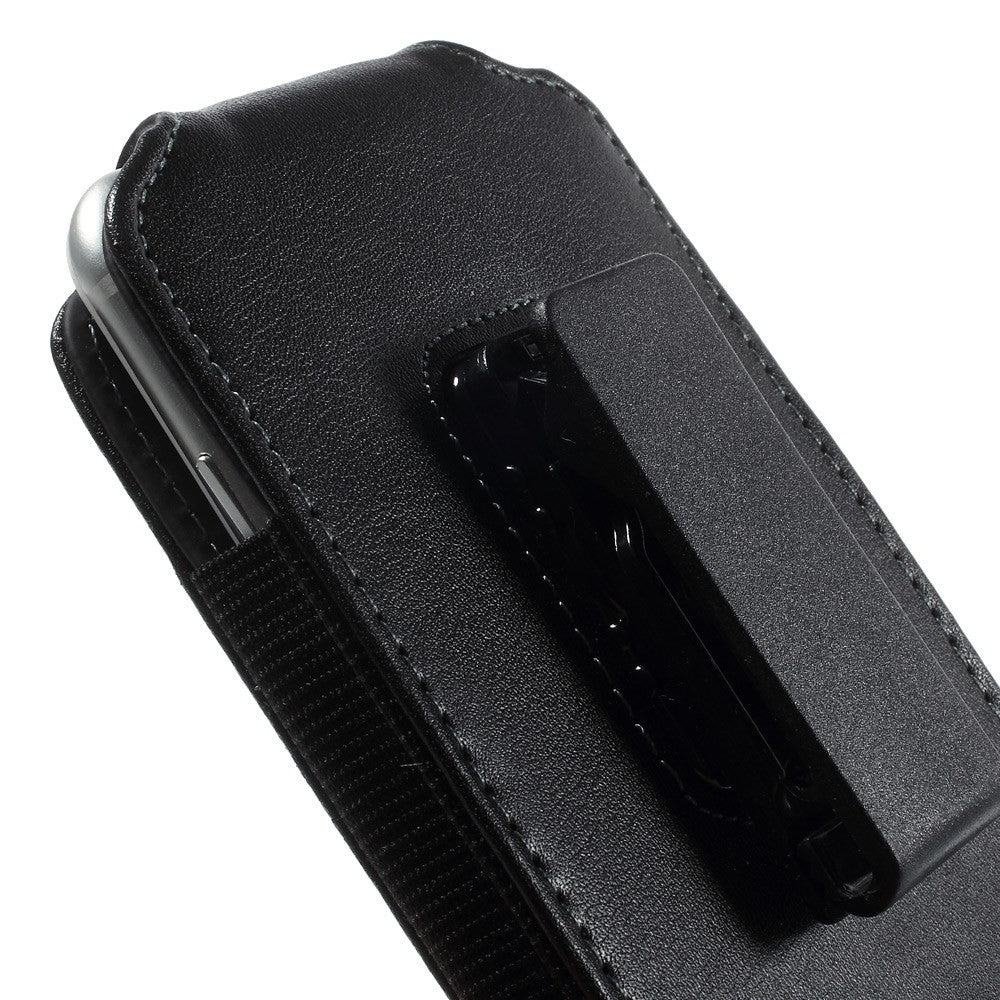 Universal - 360° Gurttasche M mit Clip vertikale Lederhülle schwarz