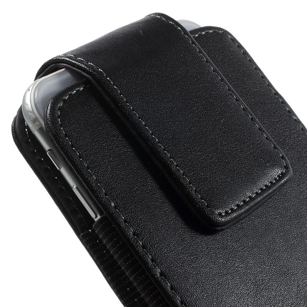 Universal - 360° Gurttasche M mit Clip vertikale Lederhülle schwarz