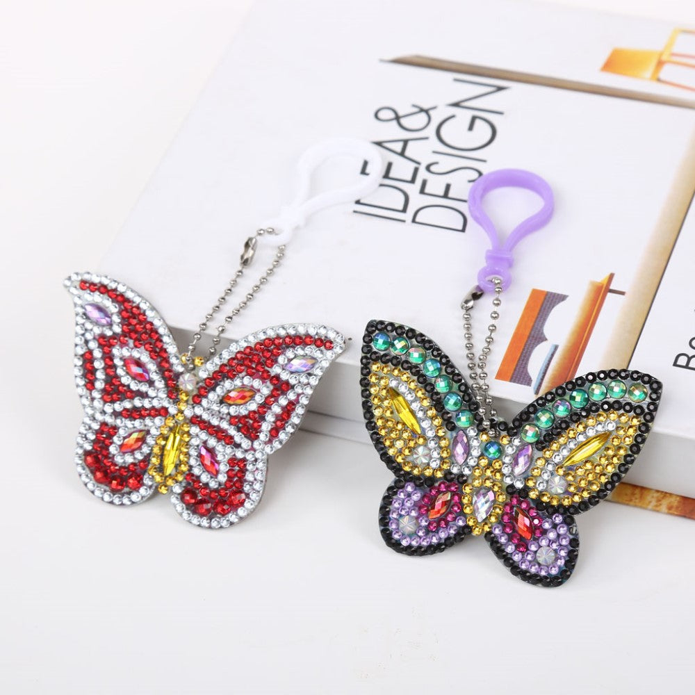 DIY Bastel-Set Glitzer Strasssteine Anhänger Schmetterlinge