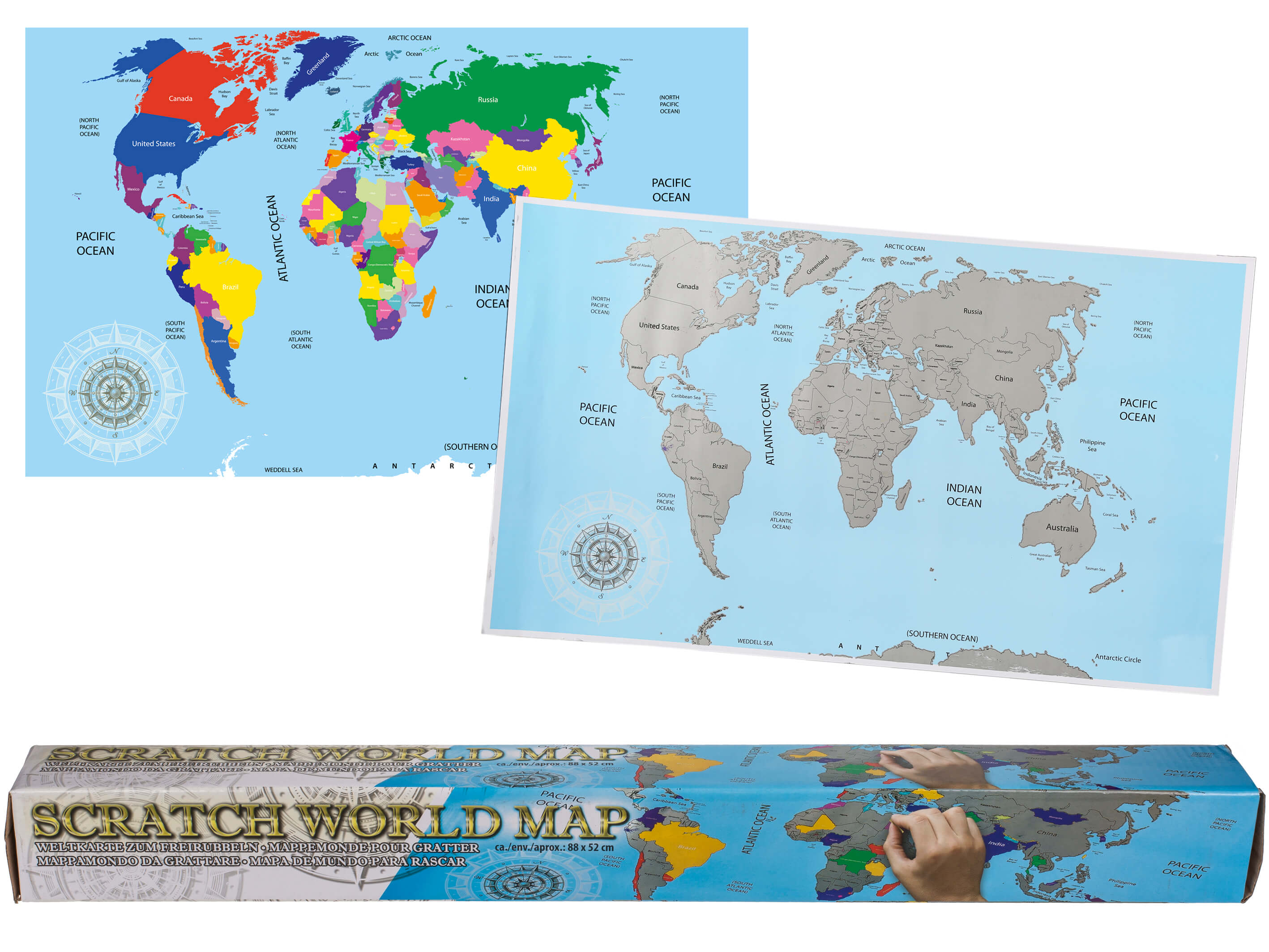 Scratch Map Weltkarte zum Rubbeln