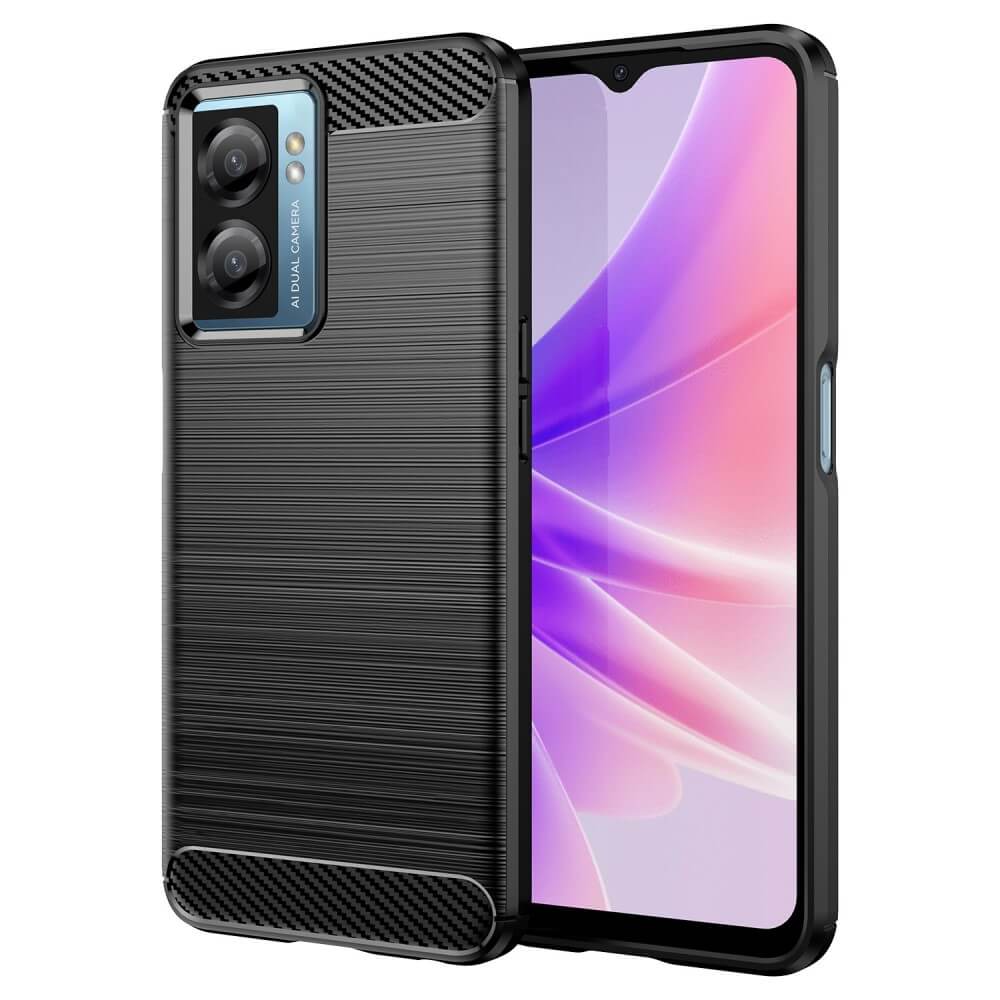 OPPO A57s - Cover in look metallo carbone