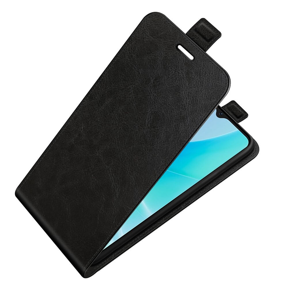 OPPO A57s - Klassisches Flip Case vertikal schwarz