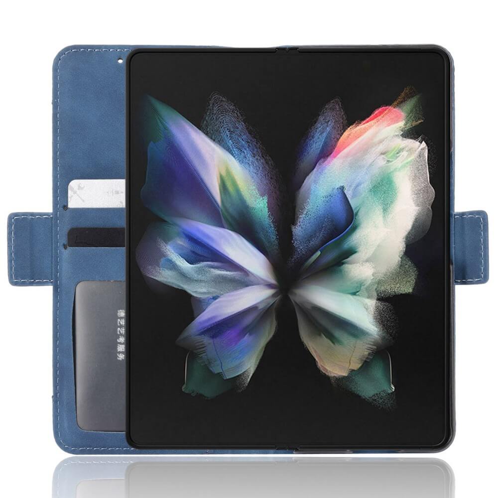 Galaxy Z Fold4 5G - Etui mit vielen Kartenfächer blau