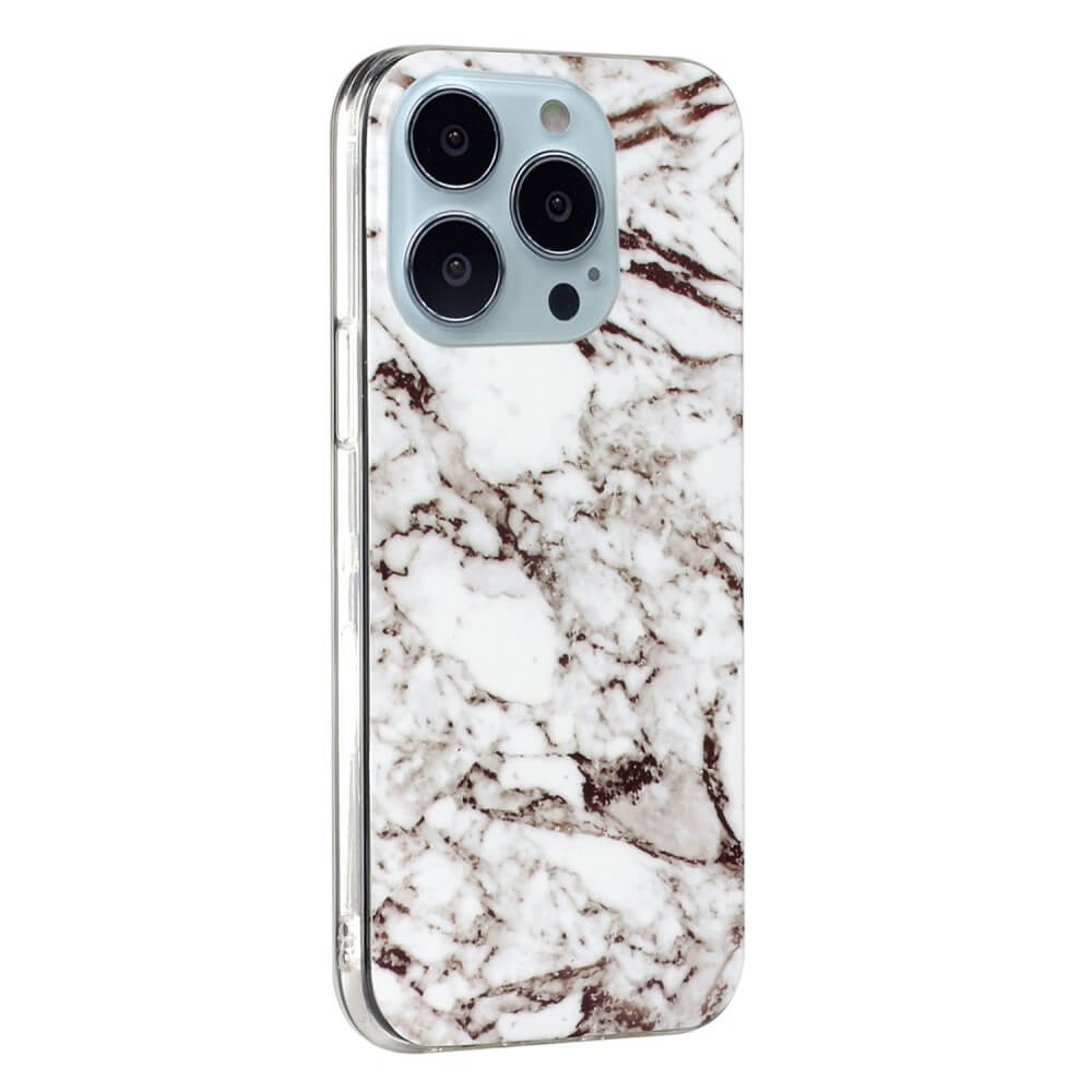 iPhone 14 Pro Max - Silicone Rubber Case White Marble