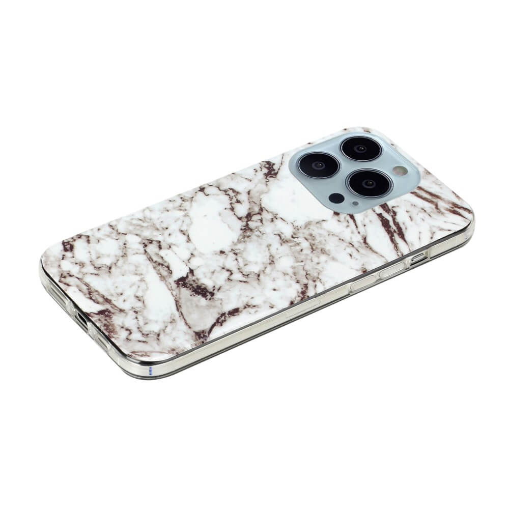 iPhone 14 Pro Max - Silicone Rubber Case White Marble