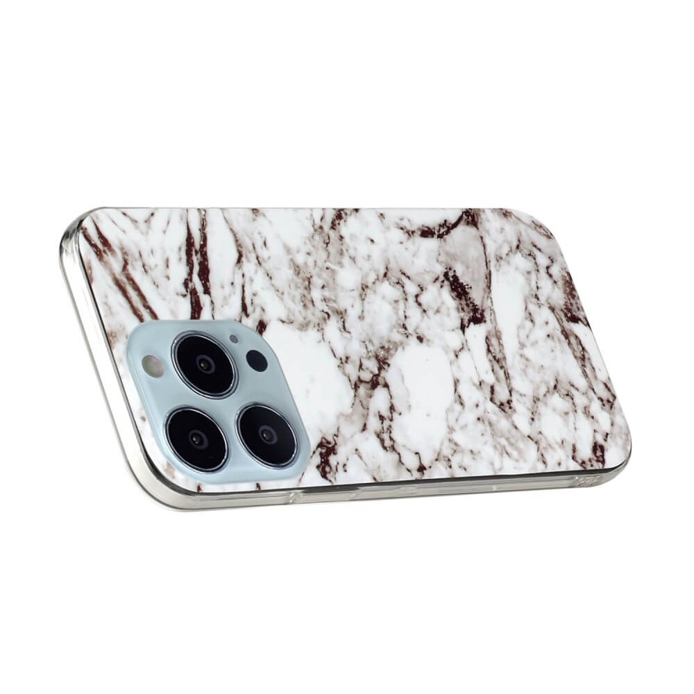 iPhone 14 Pro Max - Silicone Rubber Case White Marble