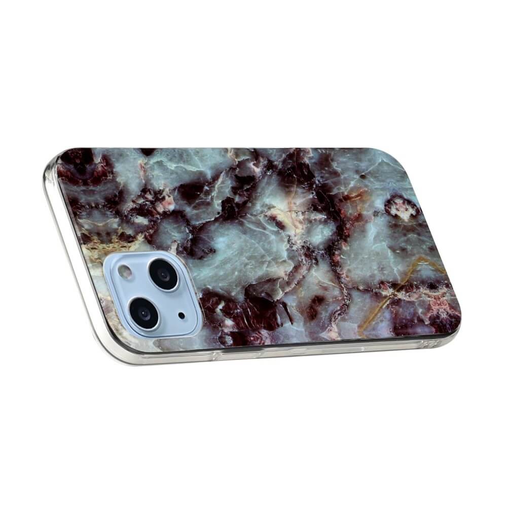 iPhone 14 Plus - Custodia in gomma Cyan Marble