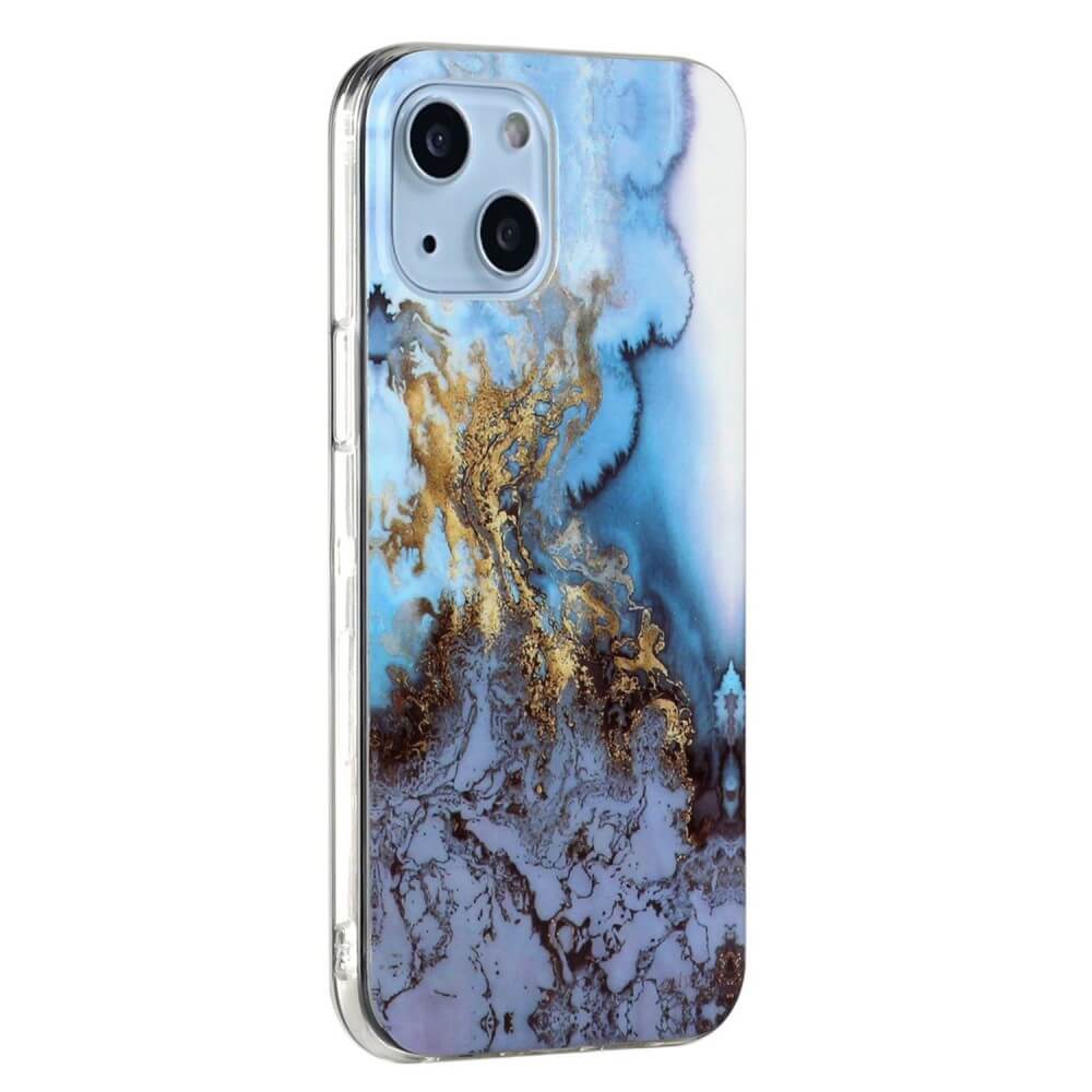 iPhone 14 Plus - Custodia in gomma Cyan Marble