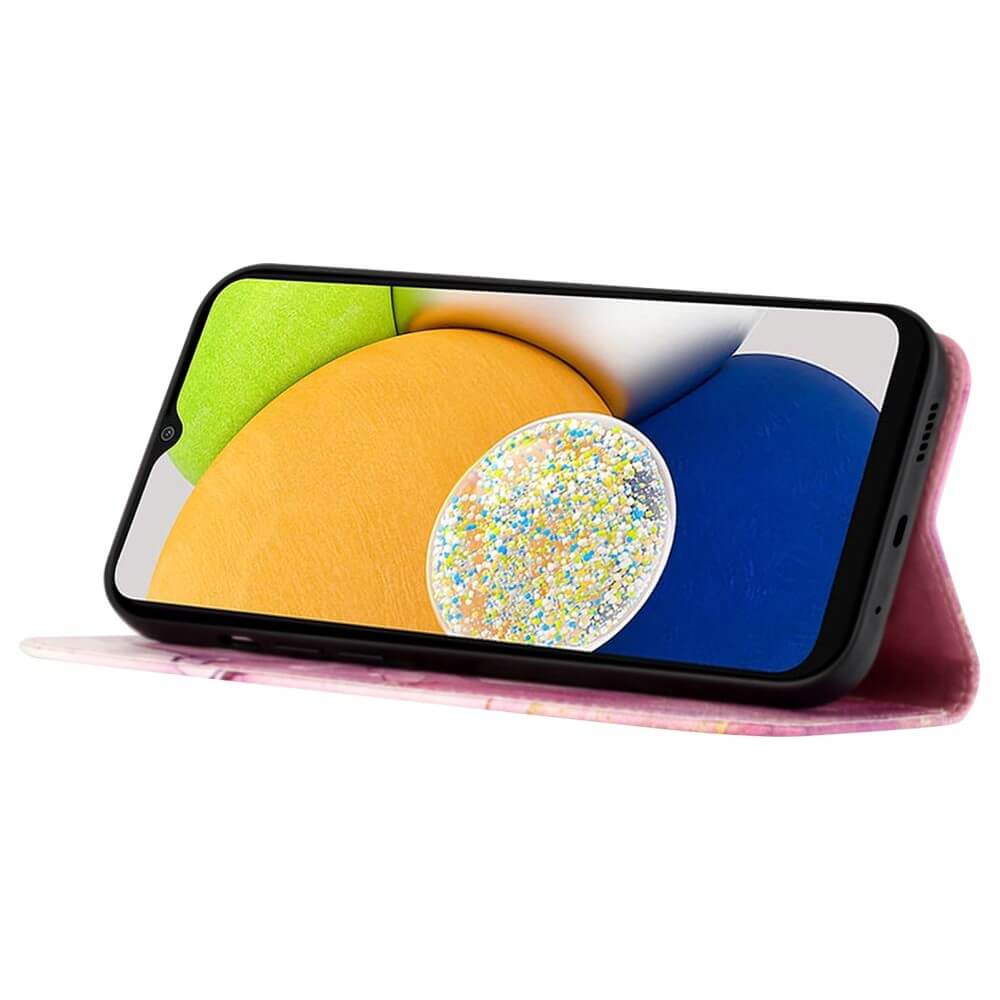 Galaxy A14 - Leder Hülle pink Marble