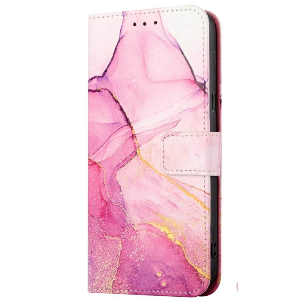 Galaxy A14 - Leder Hülle pink Marble