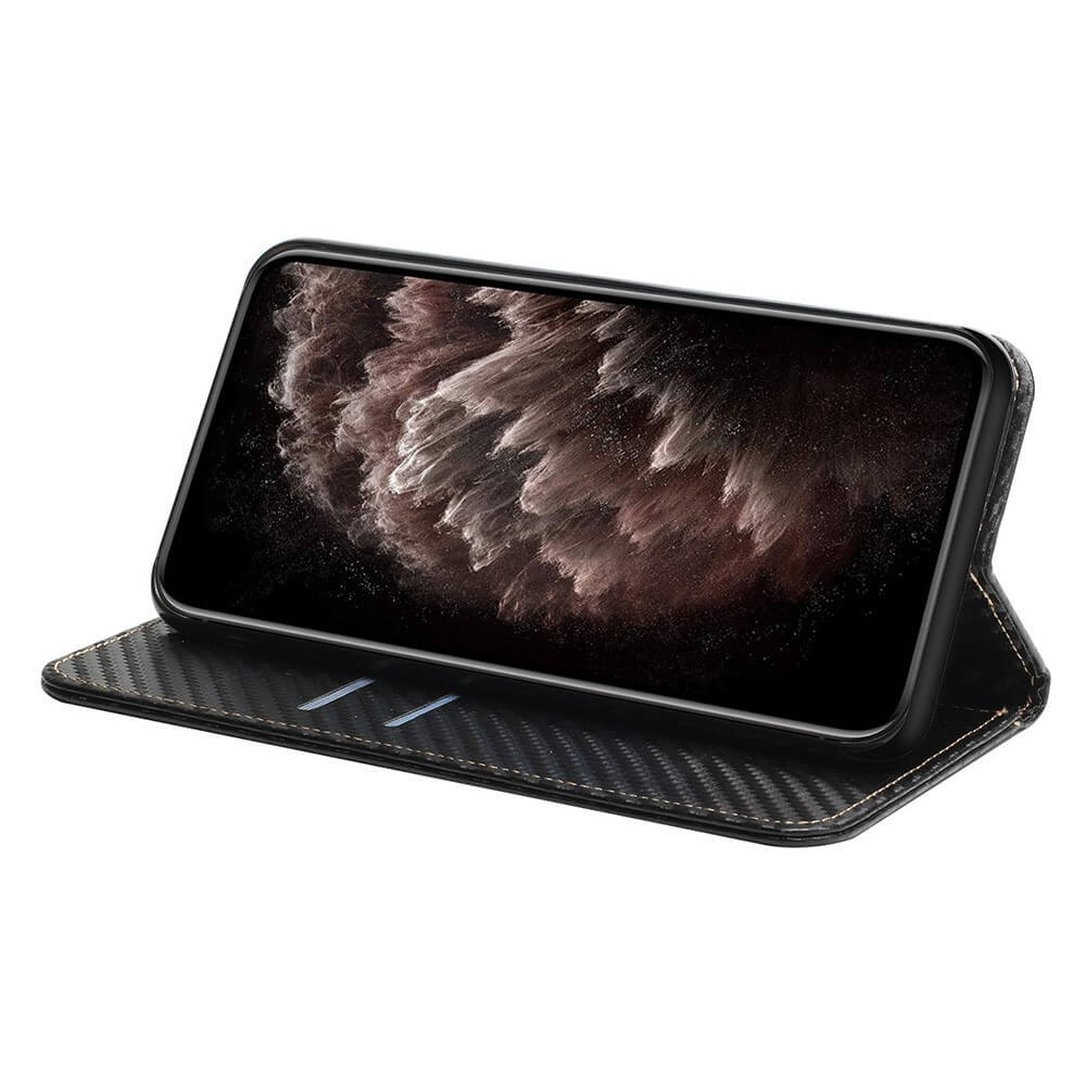 Galaxy S23+ - Carbon Look Flip Case Cover rosa