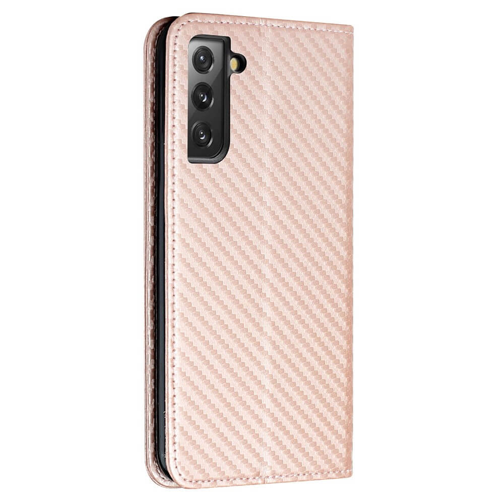 Galaxy S23+ - Carbon Look Flip Case Cover rosa