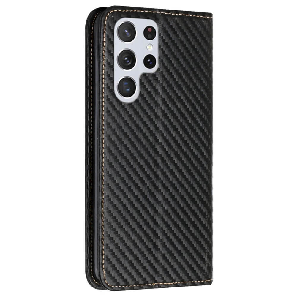 Galaxy S23 Ultra - Carbon Look Flip Case Cover