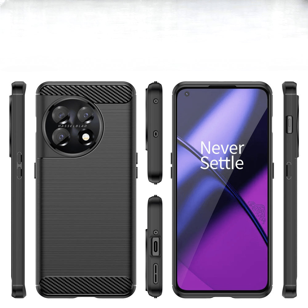 OnePlus 11 - Metall Carbon Look Hülle